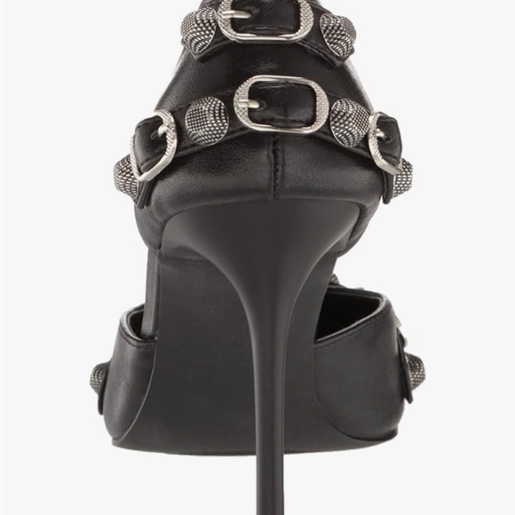 Steve Madden Dali Black Heels with Buckle Accents - Picture 3 of 6